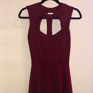 Modcloth Burgundy Cutout Dress